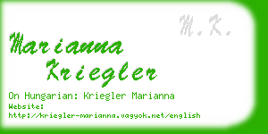 marianna kriegler business card